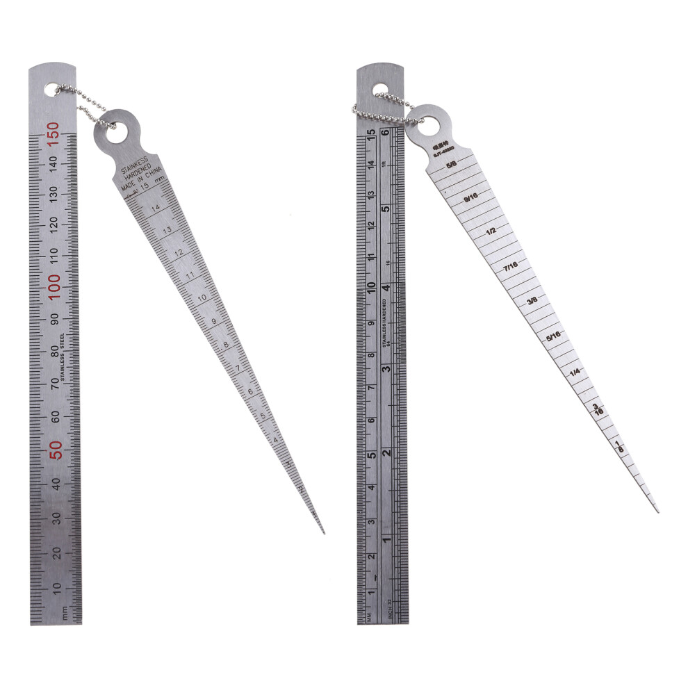Stainless Steel Taper Welding Gauge Test Welding Taper For Gauge Depth Ruler Hole Inspection Tool 2 Pieces 1-15Mm 1- 9551475111568