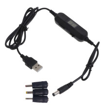 USB5V til DC12V konvertere Step-up spændingskonvertere Kabel USB til 5,5x2,1 mm stik med 3 stik Adapter