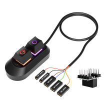 Conjunto de cabos extensores para botão liga/desliga de computador com interruptores táteis, adaptador divisor e iluminação para entusiastas.