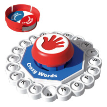 Buchstaben-Drehspiel, Wortbildungs-Buchstabenplättchen-Partyspiel, Verrückte Wörter, Interaktives Spaßspielzeug (Rot - 13,8 cm)