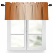 Burnt Orange Ombre Valance 54x18in Rod Pocket Light
