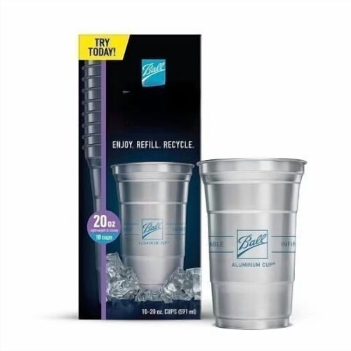 Ball Aluminium Cup Resirkulerbare Festkopper - 20oz/10ct