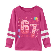 T-shirt rayé à manches longues pour fille, haut décontracté de printemps