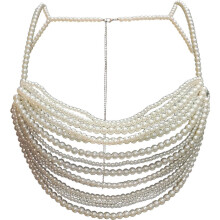 Cadena corporal de perlas para mujer, sujetador, bikini hecho a mano con cuentas, cadena corporal de moda, bikini multicapa con perlas de imitación,