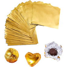 300pcs 4x4" Square Golden Aluminium Foil Candy Wrappers for DIY Chocolate & Sweets Packaging – Party, Wedding, Birthday, Christmas