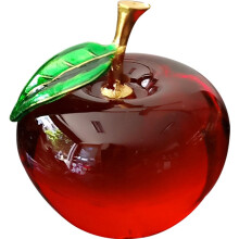 Glass compatible with Apple Ornament Transparent Decoration Collectible Colourful Crystal Sculpture for Home Table Decoration Ornament
