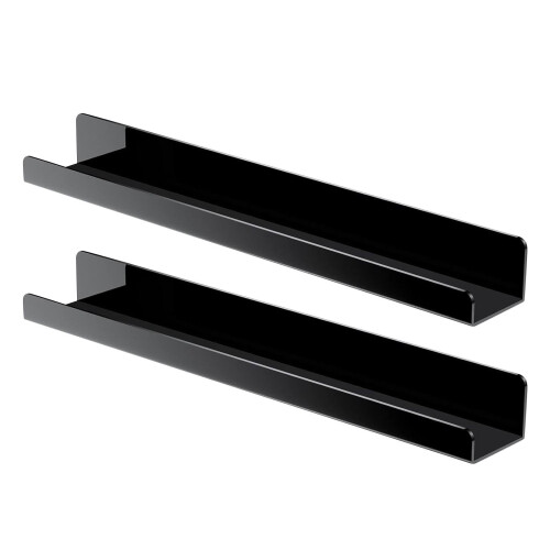 【2PCS】Διαφανές μαγνητικό ακρυλικό ράφι βιβλιοθήκης τοίχου χωρίς διάτρηση,
