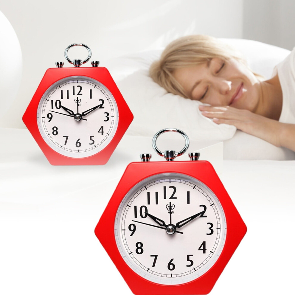 Small Silent Analog Alarm Clock With Night Abs, Light