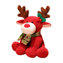 Weihnachts-Rentier-Plüschtier, 32 cm großes, weiches Stofftier für Kinder, weihnachtliches Geschenk für Kinder, kuscheliges, festliches