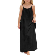 Rochii de vară pentru fete, fără mâneci, fără spate, casual, rochie maxi, croială lejeră, cu guler scobit, rochie de plajă, haine de