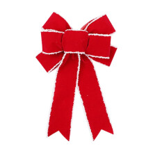 Laço de veludo vermelho natalino para pendurar, ideal para árvore de Natal, guirlanda, caixa de presente, janela, parede e luminária – Perfeito
