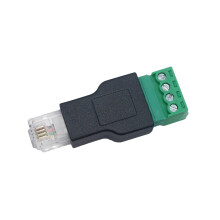 RJ11 Male to 4 Pin Connector Splitter Shield Terminal Plug Screw Terminal Adaptor Ethernet Video Connector