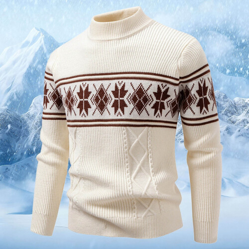 Χειμερινό Jacquard Knit Πουλόβερ Παλτό Casual Μακρυμάνικο Πουλόβερ Μαλακή Άνετη Θερμή