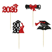 24 décorations pour gâteau de remise de diplômes – Orange, promotion 2026 – Centre de table pour décoration de fête sur le thème de la