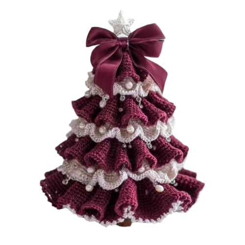 Pekkaxy Christmas Tree Crochet Kit for Beginners, DIY Crochet Material Set with Step by Step Instructions