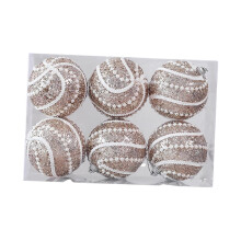 6Pcs Christmas Balls 3.15inch Christmas Ornaments for Indoor Outdoor Holiday Champagne Gold
