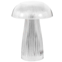 Bedside Nightstand Lamp Transparent Glass with Cozy Warm Light for Small Spaces