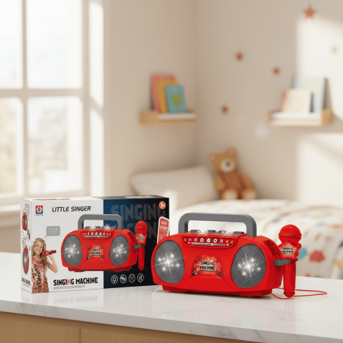 Karaoke Machine Toy Red with Microphone and Lights