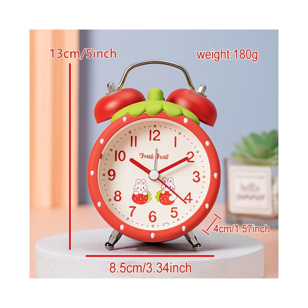 Strawberry-Shaped Alarm Clock Plastic Round Digital