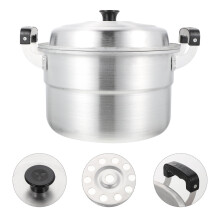 1 Set Aluminum Cooking Steamer Pots with Dual Handles, Round Shape for Steaming Food and Boiling Water, Color