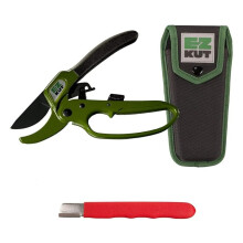 Original Ratcheting Pruner Kit with Molded Ballistic Nylon Sheath and Carbide Blade Tool, Green and Black
