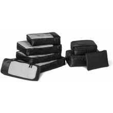 8-Piece Packing Cubes Travel Accessories Set, Luggage Organiser with Double Zip, 100% Polyester, Multiple Dimensions, Black