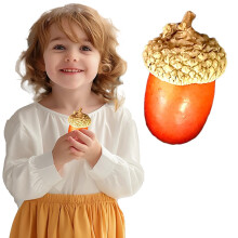 20pcs Artificial Acorn Decor, Fake Nutty Craft Mini Acorns with Natural Cap for Fall, Thanksgiving, Christmas, Wedding Decor – Khaki