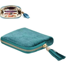 Travel Jewelry Case, New Crystal Jewelry Storage Pouch Portable Foldable Box Mini Jewelry Travel Bag, Velvet Jewelry Organizer Pouch for Women