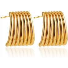 Chunky Statement Stud Earrings for Women，Square Vintage Earrings Trendy