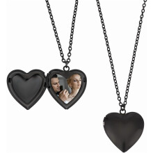Hartvormige medaillonketting voor dames – roestvrij staal, 2 stuks