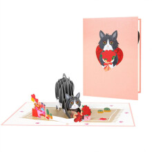 Paper Pop Up Cards, Cute Cat Birthday Greeting Card A Whimsical Surprise for Cat Lovers, Girlfriend Birthday Card