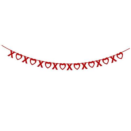 Hjertekransbanner – Rød stof Valentinsdagsvæg