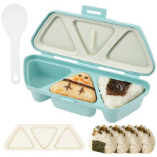 6-in-1 Triangle Onigiri Mold – Make & Store 6 Sushi Rice Balls at Once, Foldable, Compatible with All Rice Types