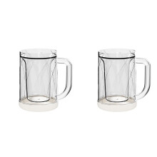 Frozen Beer Mugs Double-Layered 16 oz Clear Plastic