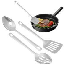 4PCS Stainless Steel Cooking Utensils Set, Heat Resistant, Compatible with All Cooktops, Includes Turner, Spatula, Spoon, Ergonomic Handles