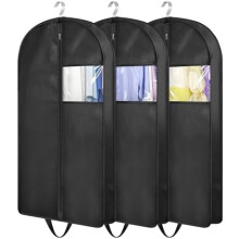 35" Hanging Garment Bags with 4" Gusset – Suit & Coat Protectors for Travel & Closet Storage (3-Pack)