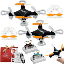 Mini Drone for Kids with LED, Altitude Hold & Propeller Protection—360 Stunts, Beginner-Friendly, Compatible with All Ages (Black2)