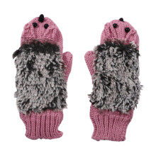 Gebreide egelhandschoenen voor meisjes – roze, één maat