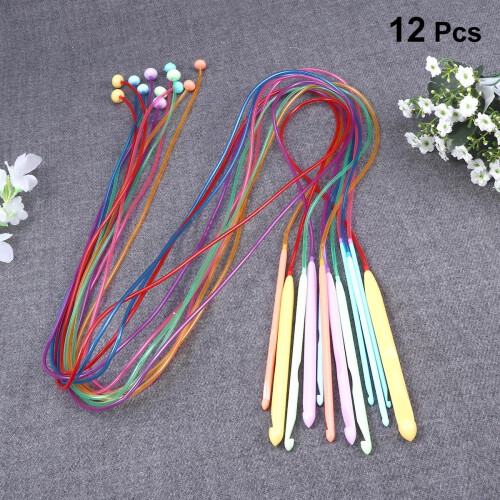 12Pcs Professional Crochet Tools Assorted Color for Handicraft Enthusiasts Craft Projects