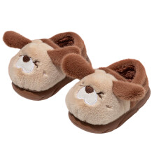 AWZXDE Girls Slippers Animal Design Comfortable Soft Pile Lined Shoes With Sole Cute Cartoon Indoor Footwear For Kids Home