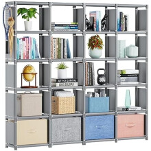 Metal Book Shelf 20-Cube Grey