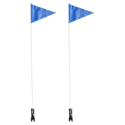 Bike Flag Kit Blue Reflective Pole 2 Sets