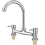 2Robinet Cuisine Double Eau Chaude Froide Métal Argenté 5