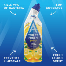 (750 ml (Pack of 1), Lemon) Astonish Toilet Fresh Gel, Kills 99.9% of Bacteria, Limescale Prevention, 750ml, Lemon