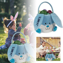 Cestino di Pasqua per bambini, secchiello per uova di Pasqua, borsa tote con nome, ideale per feste di Pasqua, ideale per la caccia alle uova di