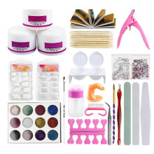 Professional Full Set Manicure Nail Extension Kit Household Manicure Set Nail Glitter Tool Kit