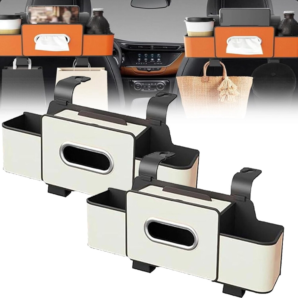 Universal Waterproof Car Seat Back Organizer With Hooks & Cup Holder Â Compatible With Most Vehicles (White2) 9448990610310