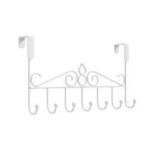 Crochet de porte sans perçage avec 10 crochets – Organisateur de rangement à suspendre à la porte pour manteau, peignoir, sac – Compatible
