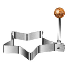 Stainless Steel Egg Shaper Ring Set with Wooden Handle