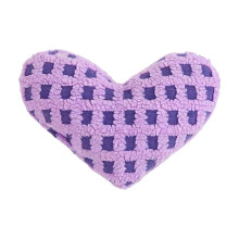 Petit coussin en forme de cœur violet, en polyester doux et moelleux, idéal pour canapé, chambre ou chambre d'enfant.